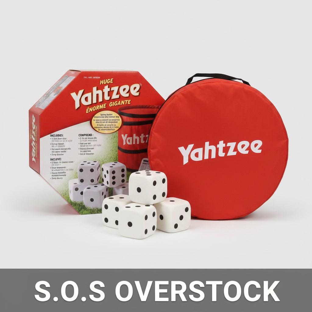 Huge Yahtzee Giant Outdoor Dice Game Set – Foam Dice, Bucket, Carry Bag