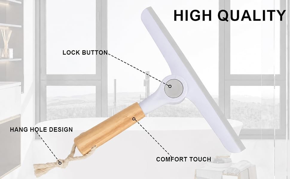 Window Squeegee for Glass Doors，All-Purpose 9.7” Window Cleaning Squeegee,