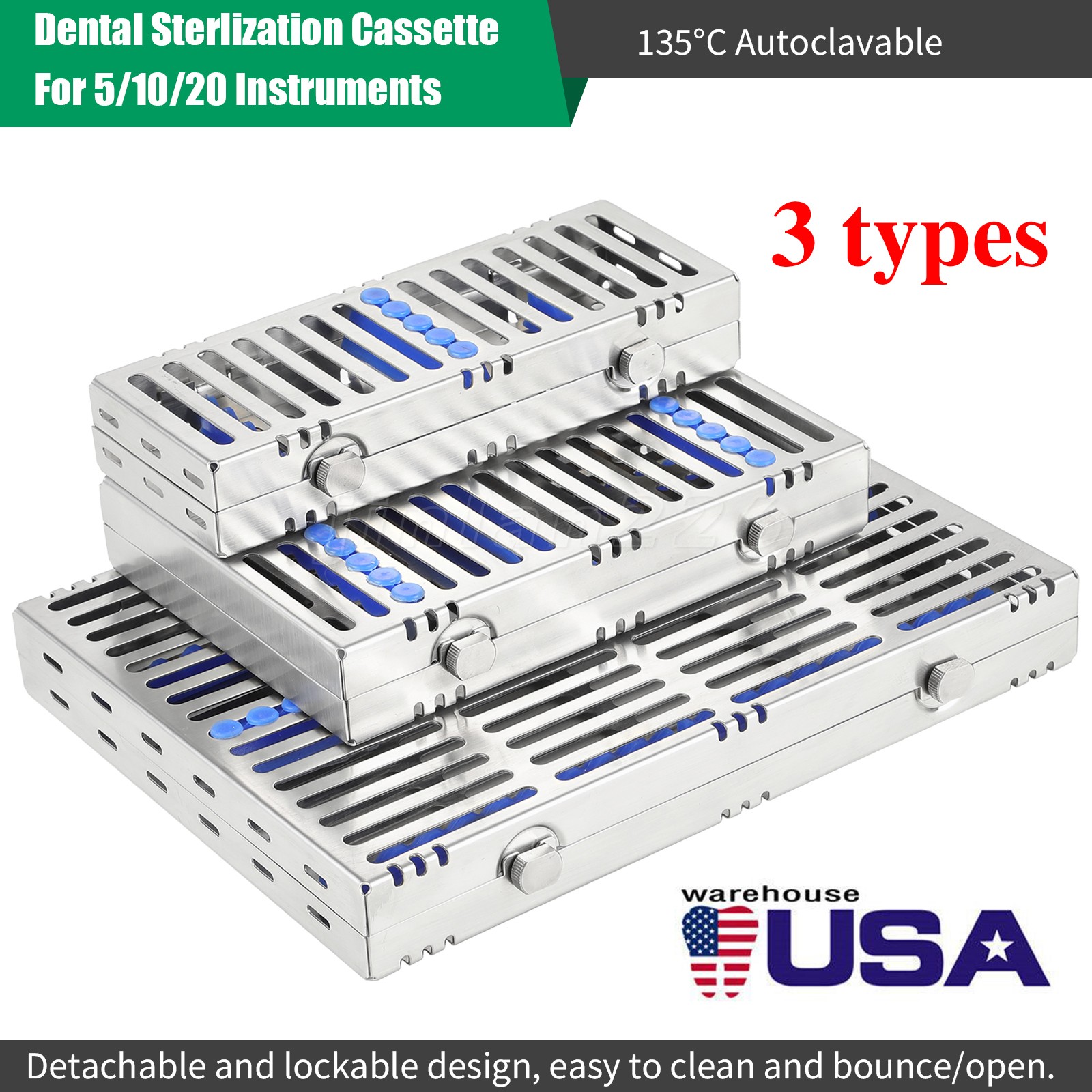 Dental Surgical Sterilization Cassette Racks Box For 5 10 20 Instruments
