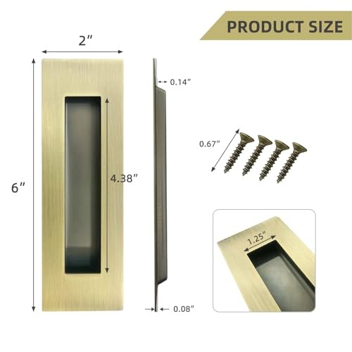 Pocket Door Handles and Edge Pull 6Inch Pull Hardware Model A Antique Brass