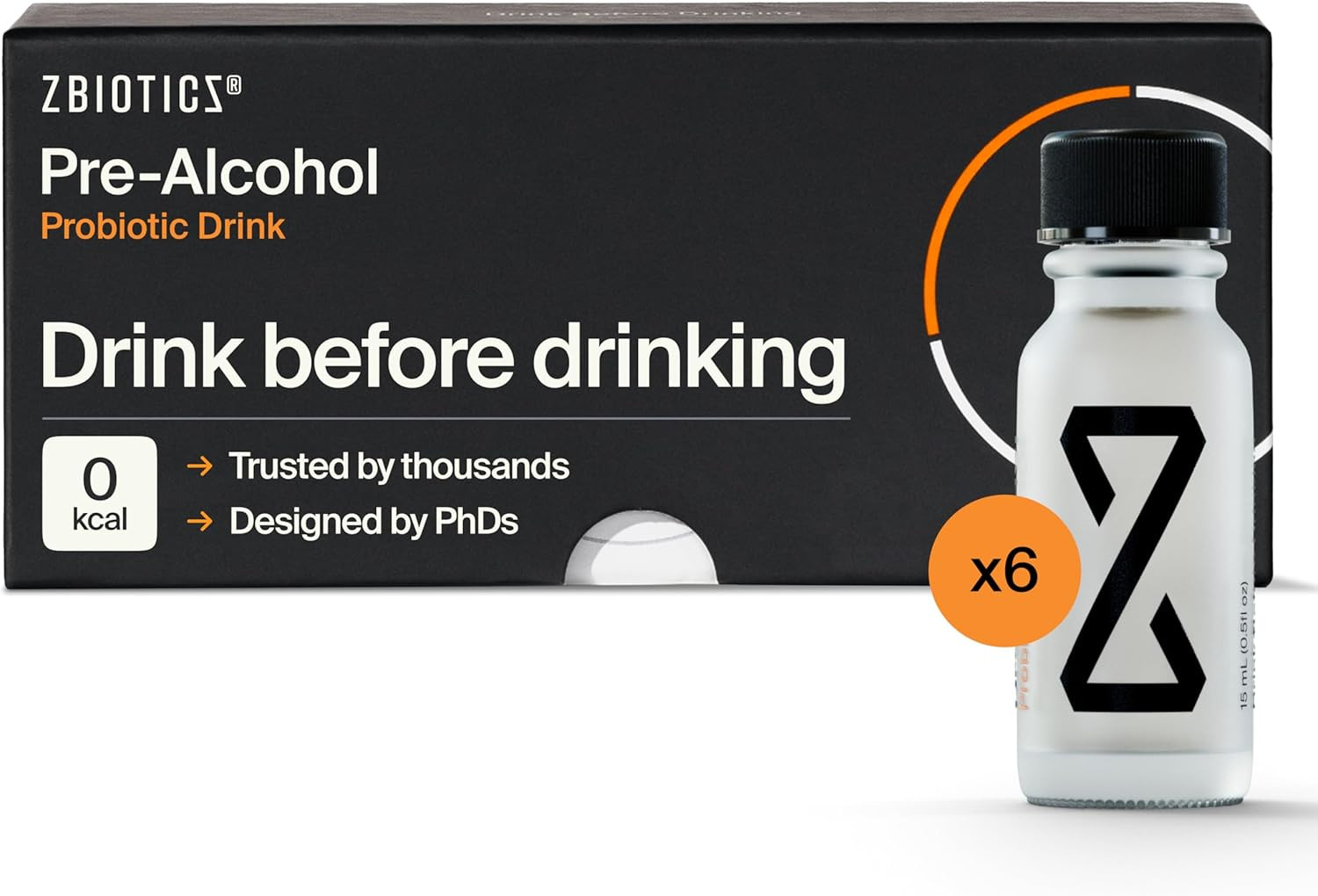 Zbiotics Feel Better after Drinking  6-Pack 0.5 Fl Oz Bottles