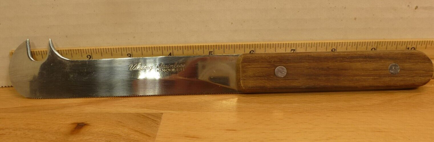 VTG Viking Knobler Kitchen Knife Serrated Cutout Hook Slot Made In JAPAN