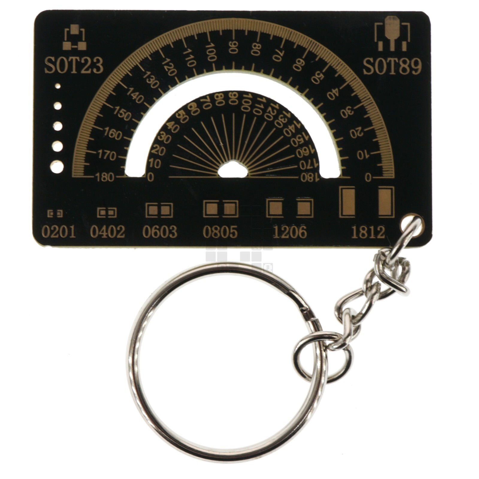 DIY More 020111 Keychain Printed Circuit Board PCB Ruler Surface Mount Angle