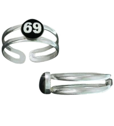 Sterling Silver Adjustable 69 Logo Toe Ring