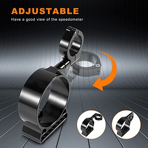 Motorcycle Speedometer Side Mount Relocation Bracket, 39MM Odometer Instrument