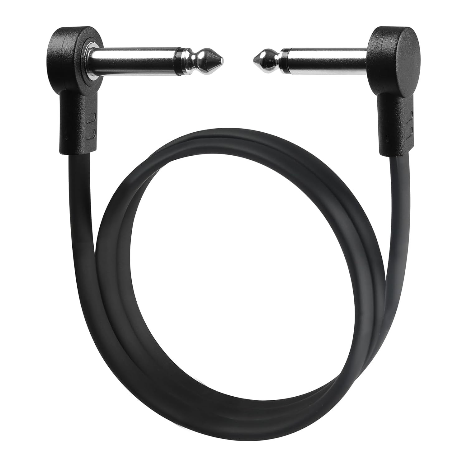 24 Inch Guitar Patch Cables, 1/4 TS Right Angle Effect Pedal Flat Cables