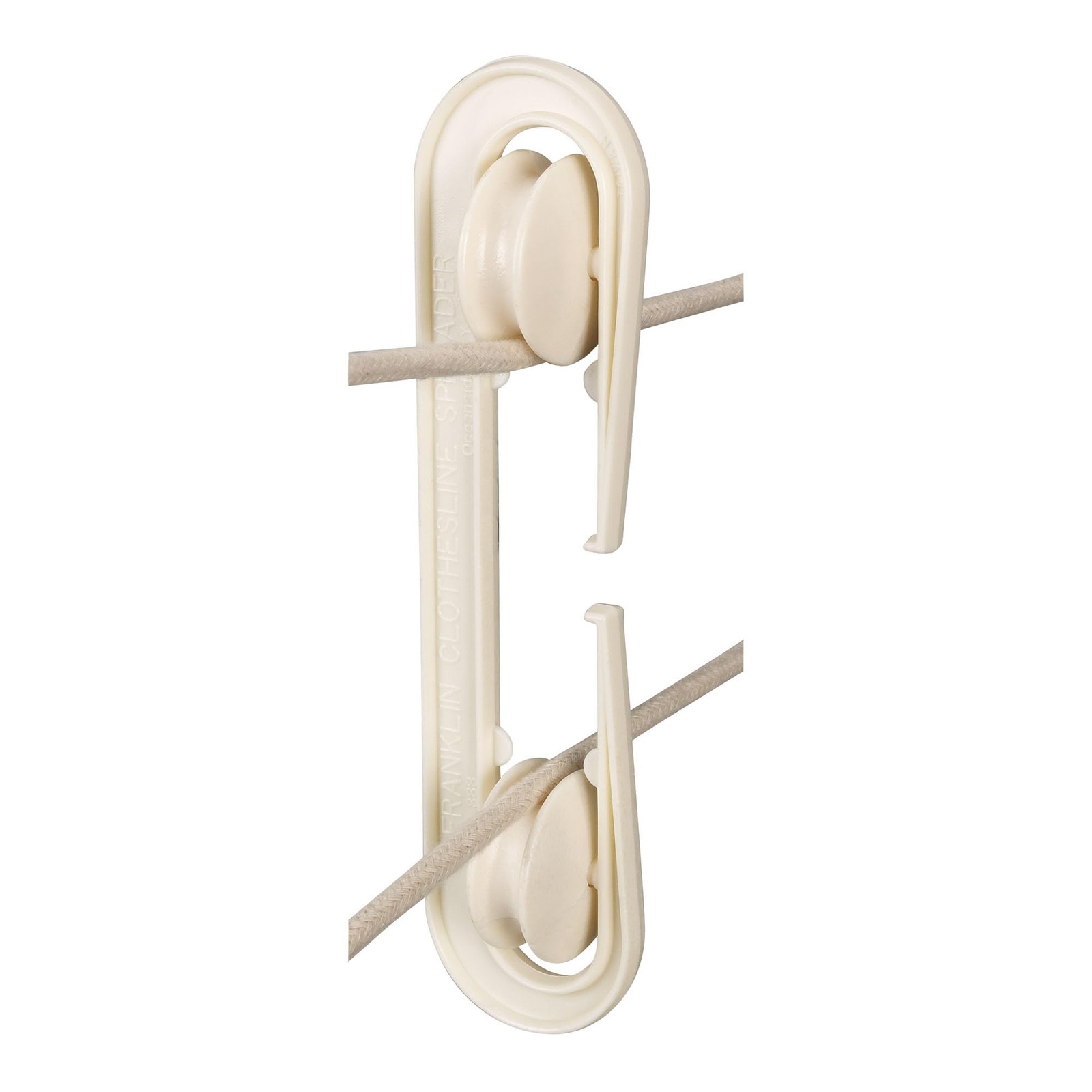 Clothesline Spreader, Durable Plastic Body with Strong PP Wheels, Off-White