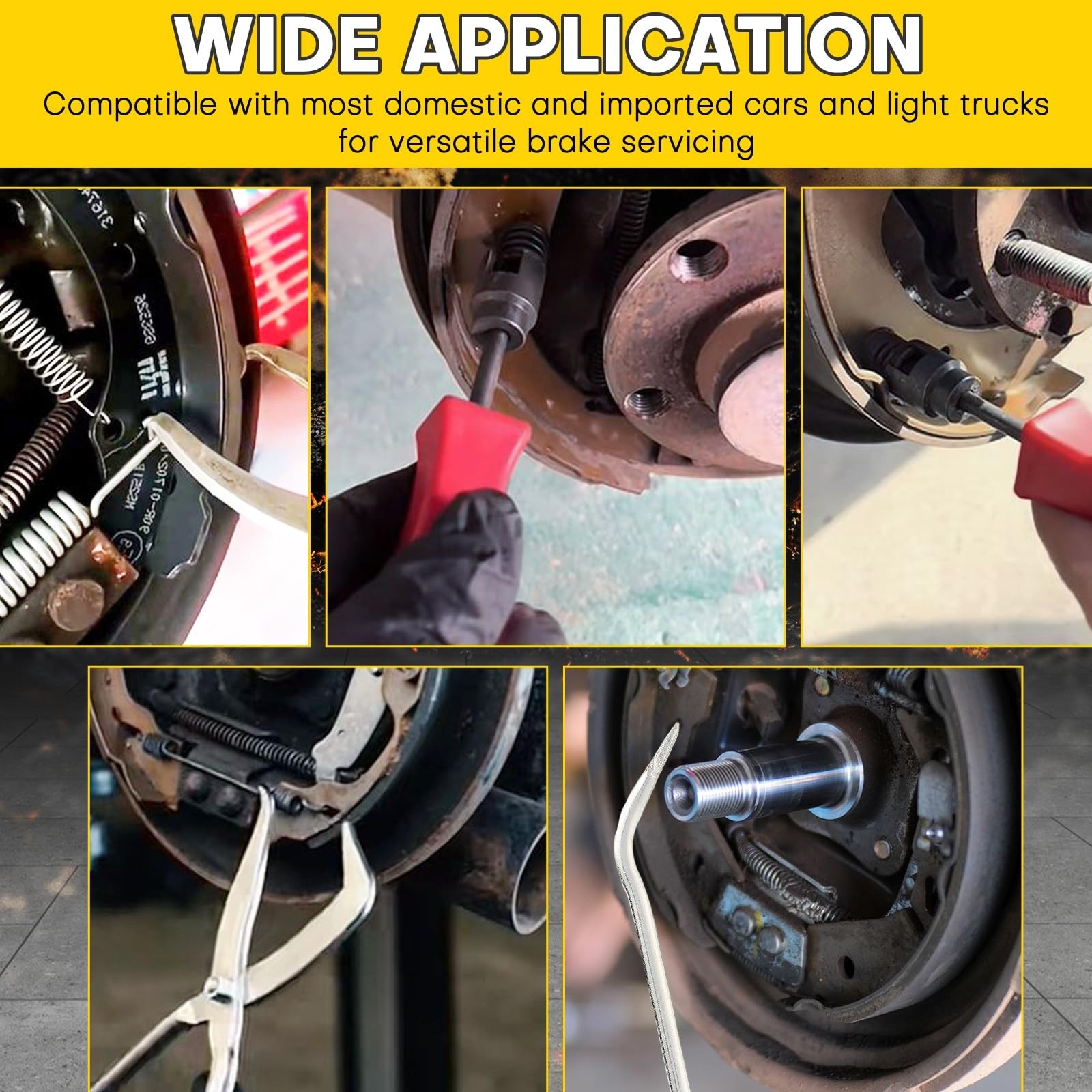 8PCS Universal Drum Brake Tool Kit | Brake Spring Compressor & Maintenance Tools