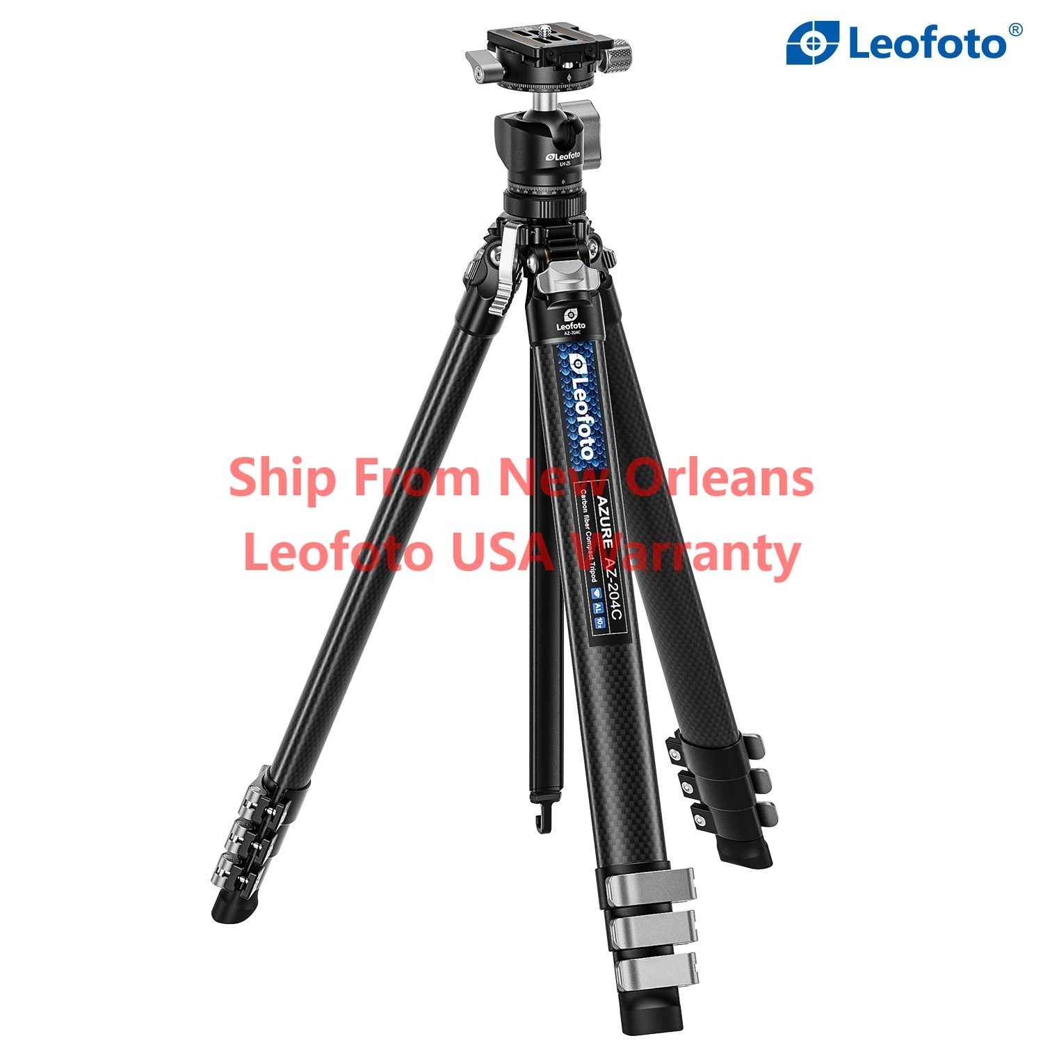 Leofoto AZ-204C+LH-25R Tripod with Ball Head Shaped Column Carbon Fiber Tripod