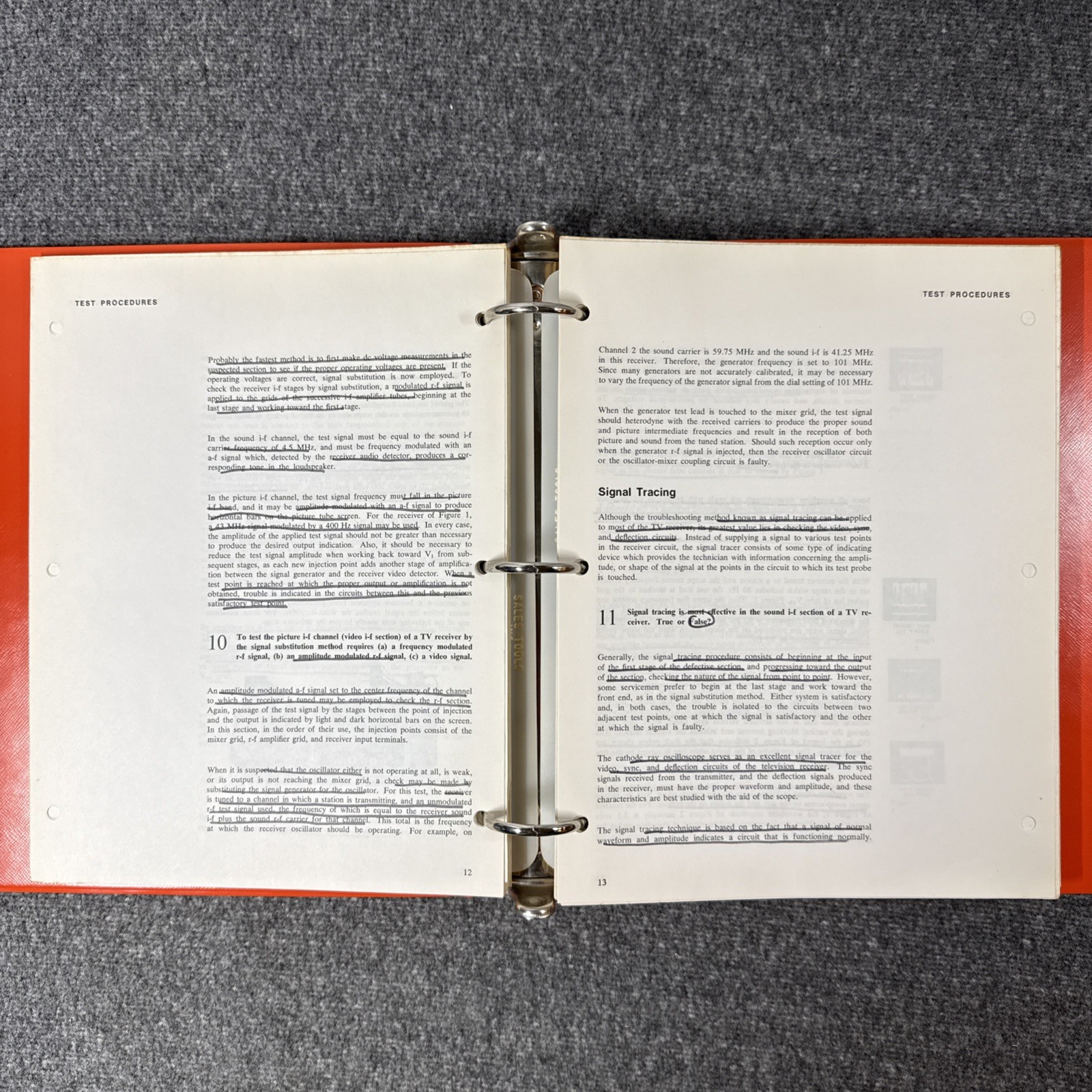 Bell & Howell Schools DeVRY Electronics Television Serving Course 831 - 10 Parts