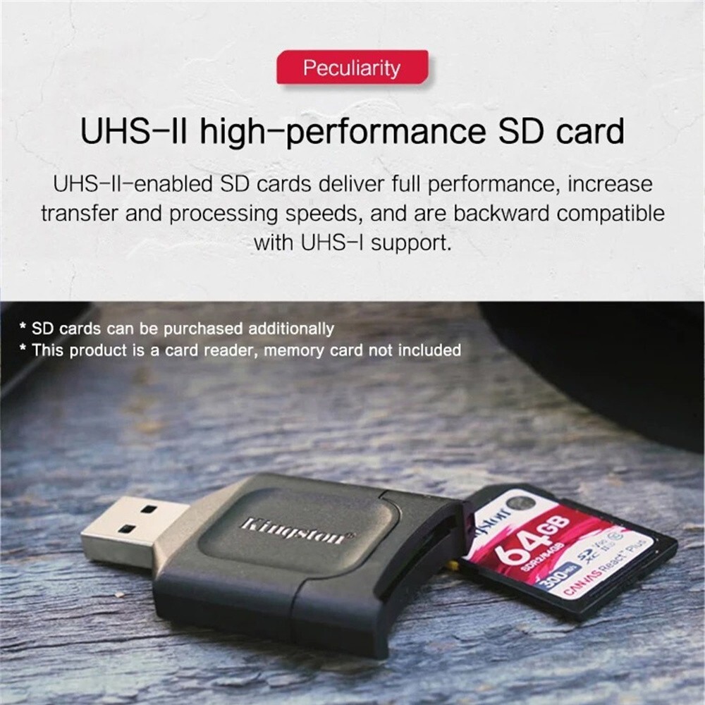Kingston MobileLite Plus USB 3.2 UHS-II SD SDHC SDXC Memory Card Reader