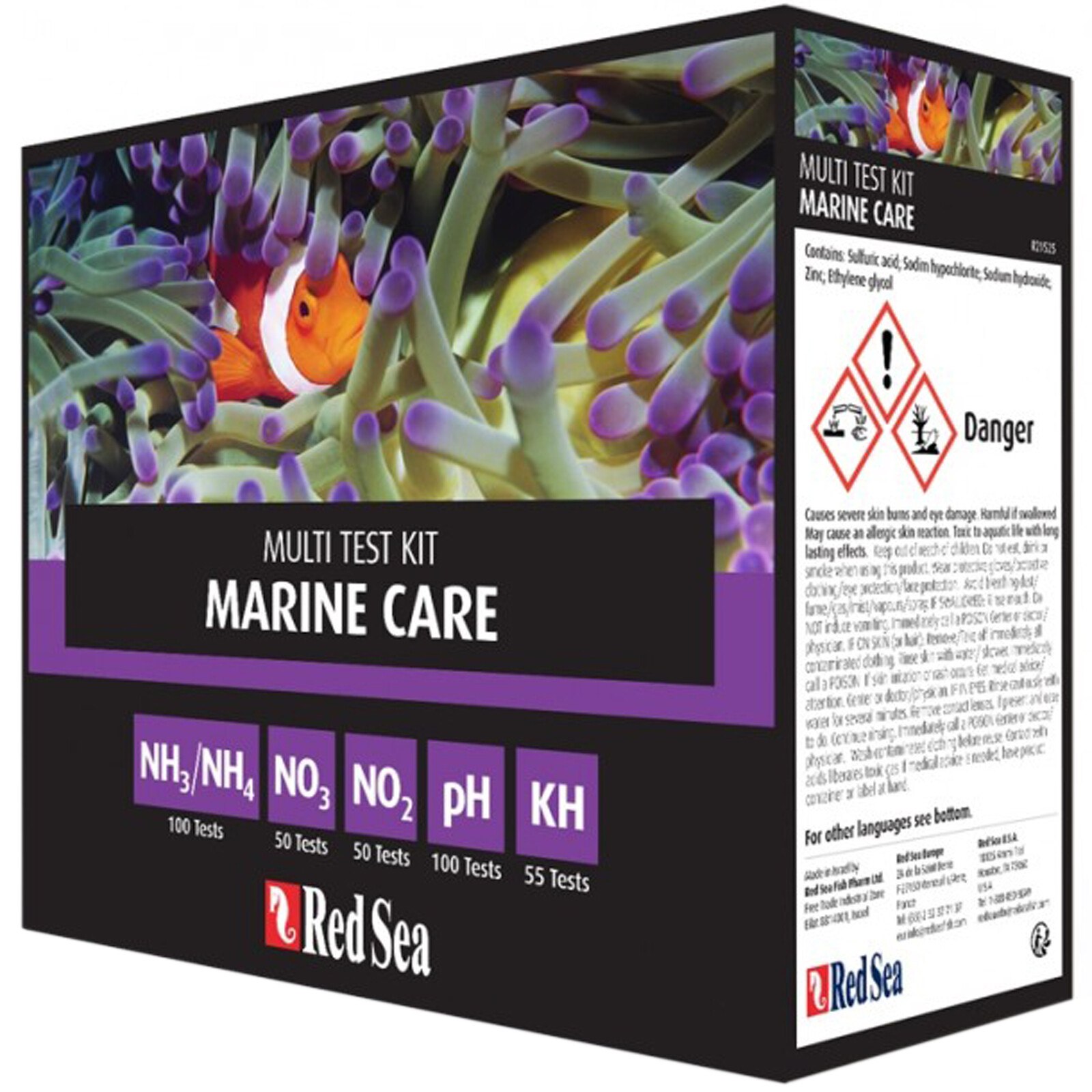 Red Sea Marine Care Multi Test Kit pH Nitrate Ammonia Alkalinity Nitrite Tests
