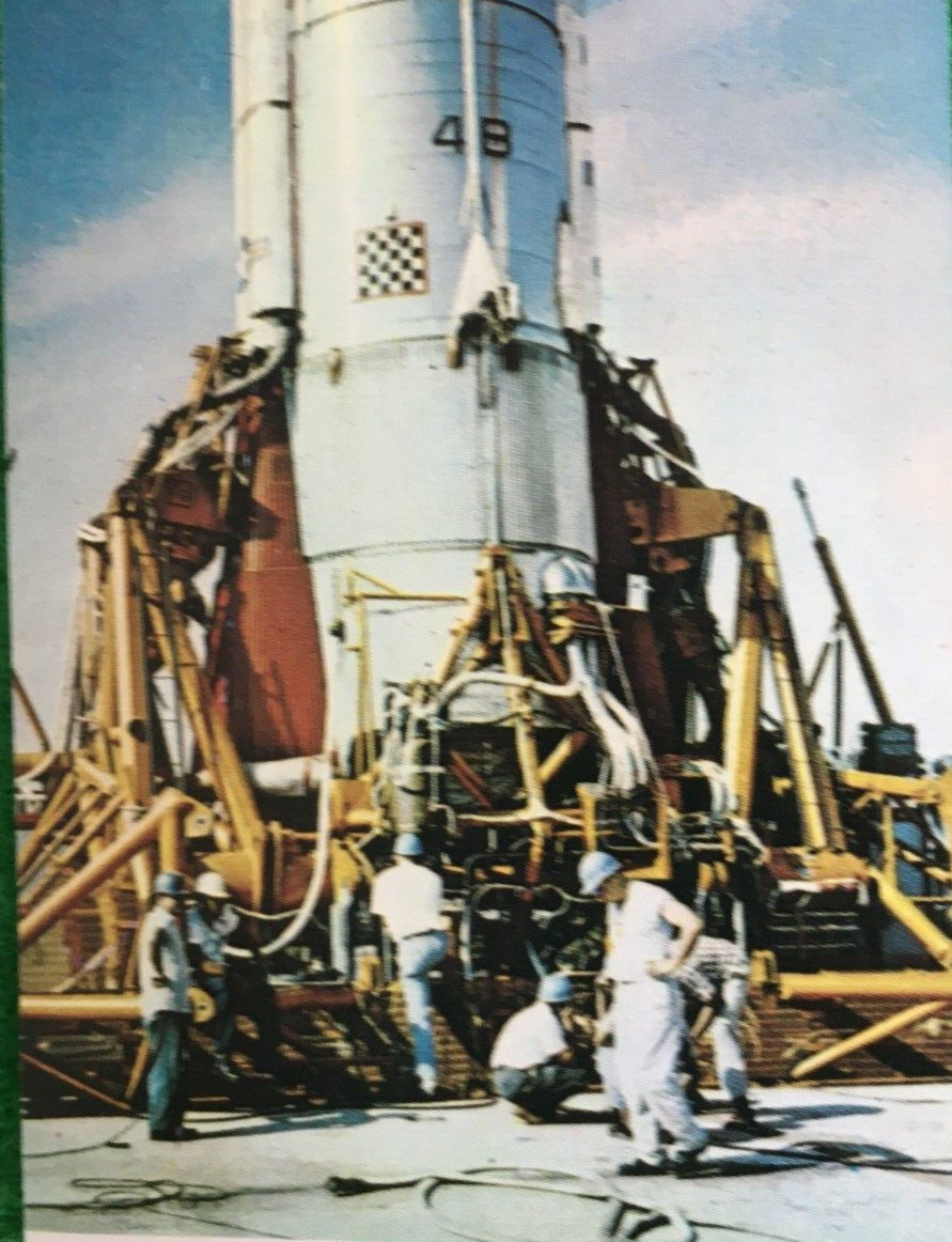 ATLAS ROCKET FUEL NASA ERA   1960s   gummed paper cinderella style  8/5 cm