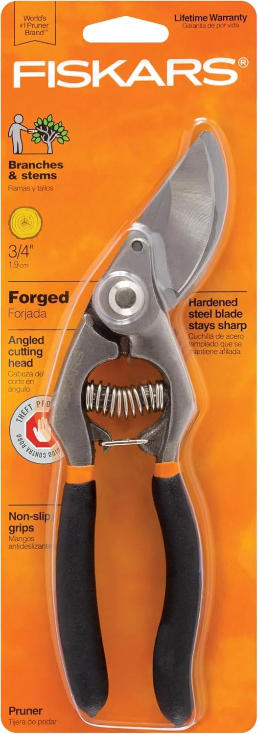 FISKARS® Forged Steel Bypass Pruner - Ultra-Durable, Ergonomic Design for Comfor