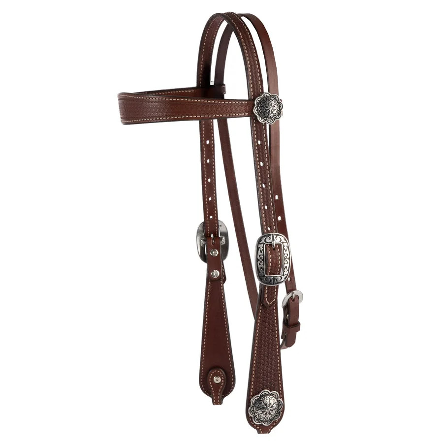 Weaver Leather Basin Cowboy Browband Headstall - Vaquero Style