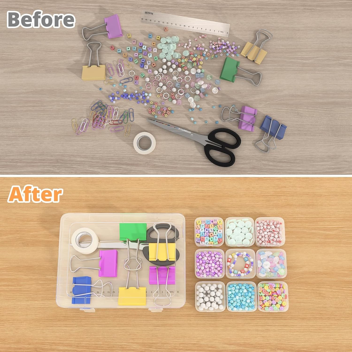 Bead Organizer Box 31Pcs Small Beads Organizers & Storage Plastic Cases Mini
