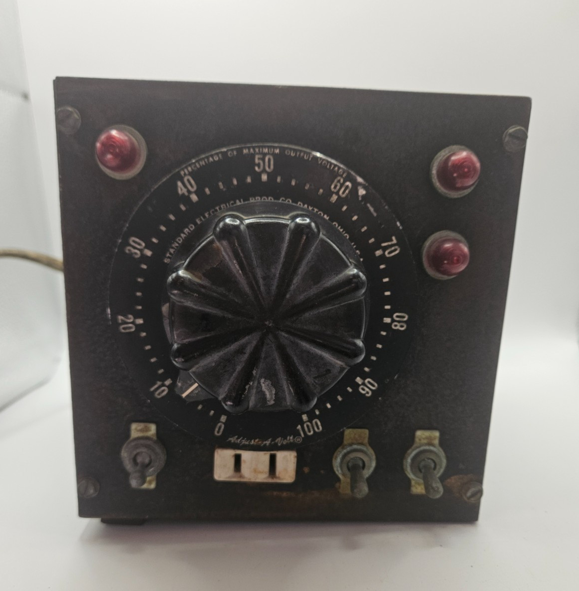 Vintage Standard Electrical Adjust-A-Volt Variable Transformer Variac Untested