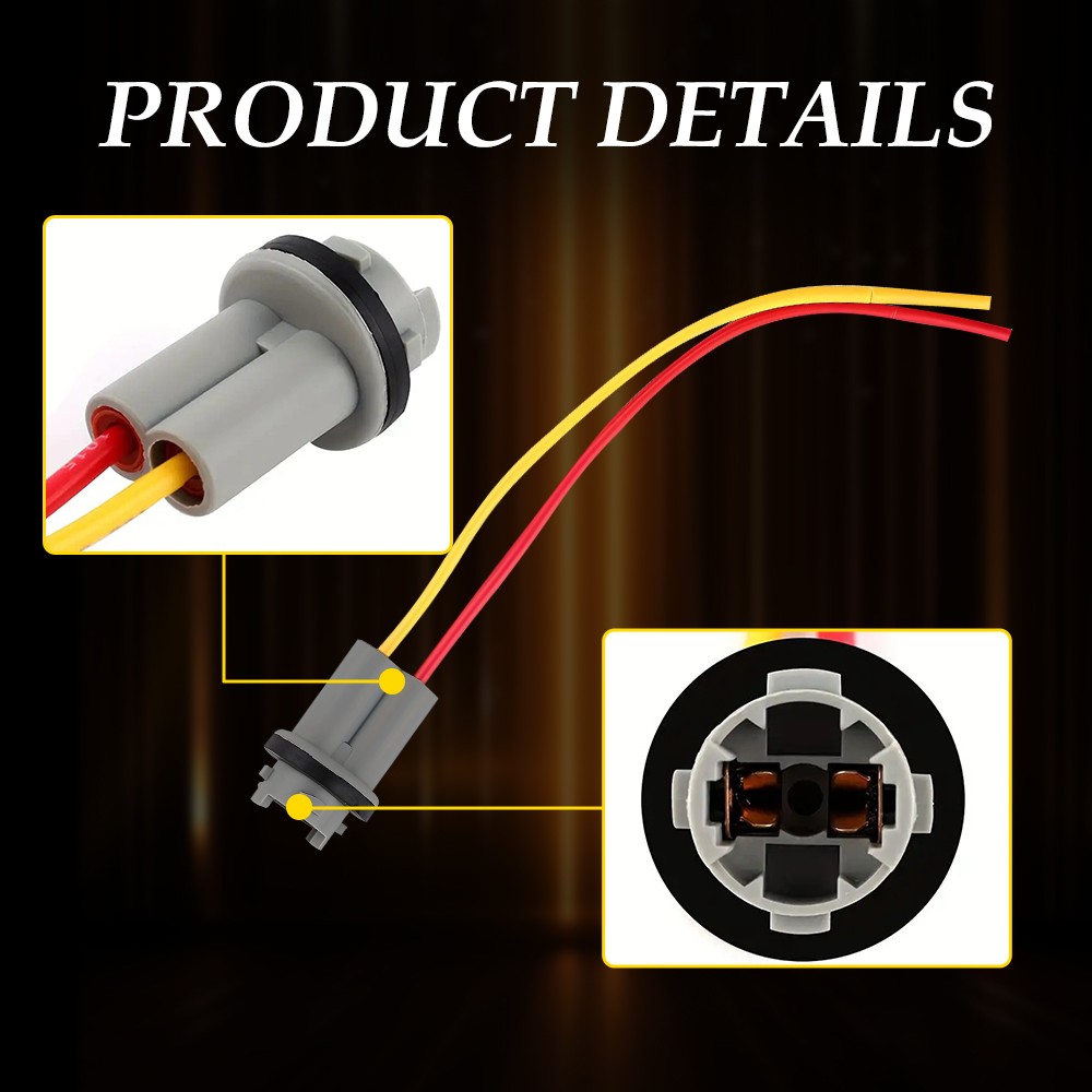 Universal Pigtail Wire Female Socket T10 194 PGS Front Side Light Marker Plug EO