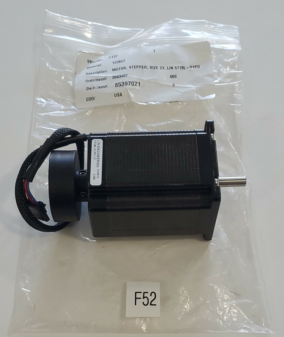 Lin Engineering 5718L-01PD-17 Stepper Motor 2.8A & Damper 0.368 + Warranty
