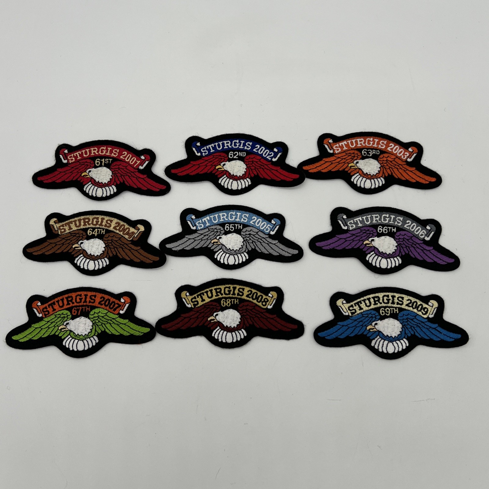 Sturgis Rally Patches Sequential Bundle 2001–2009 Officially Licensed Fast Ship!