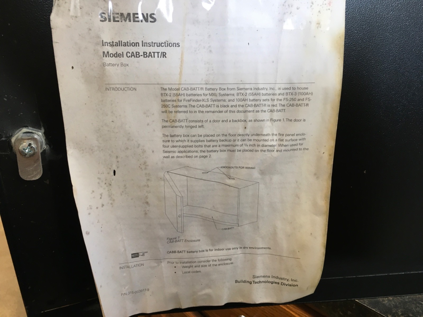Siemens CAB-BATT-R Batter Box (KB)