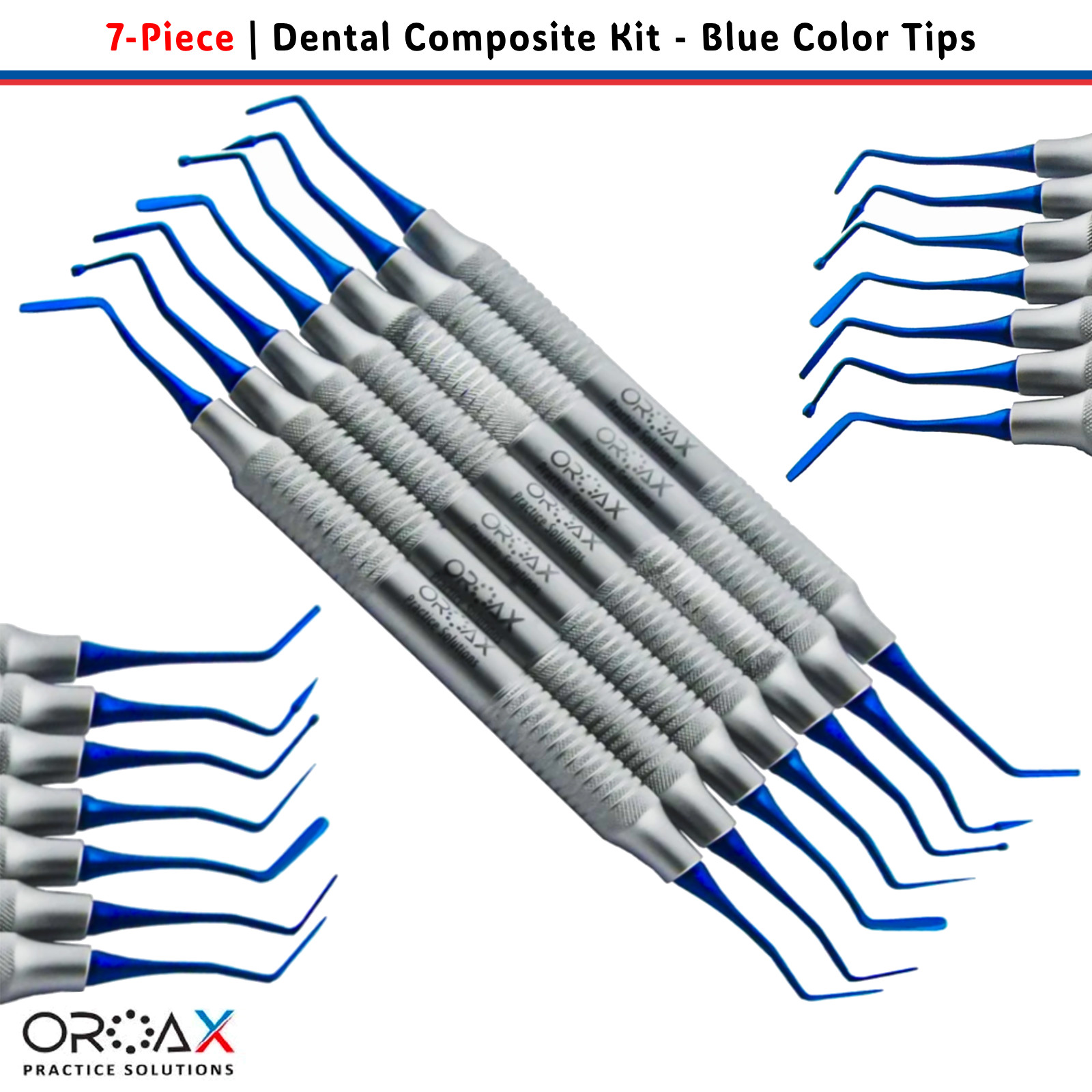 OROAX Set 7 Instrumentos Estética Dental: Espátulas, Bruñidores Y Pluggers