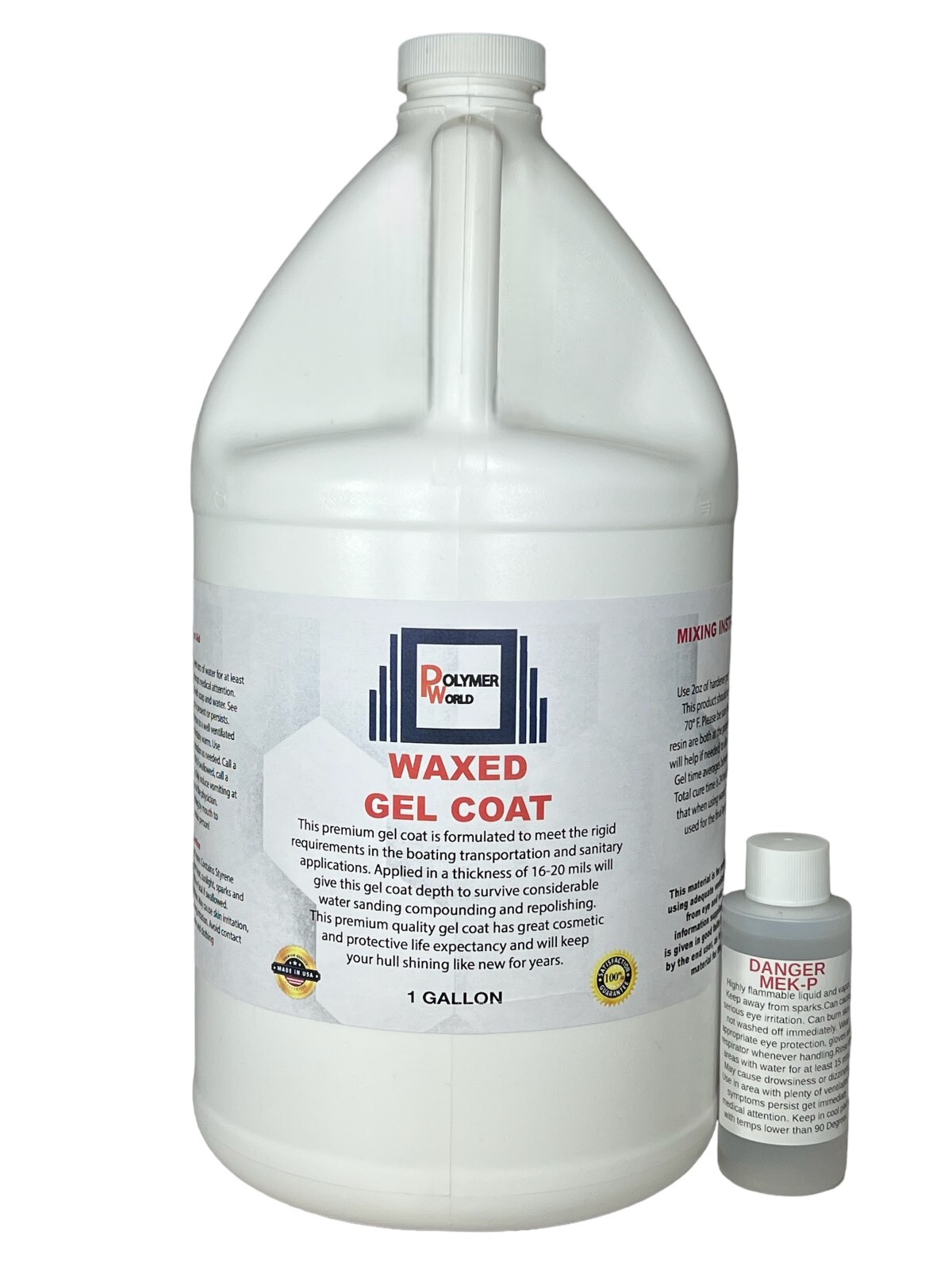 White Gelcoat with Wax 1 Gallon, Boats, Cars, RV, Fiberglass ,Tubs, Spas,Repairs
