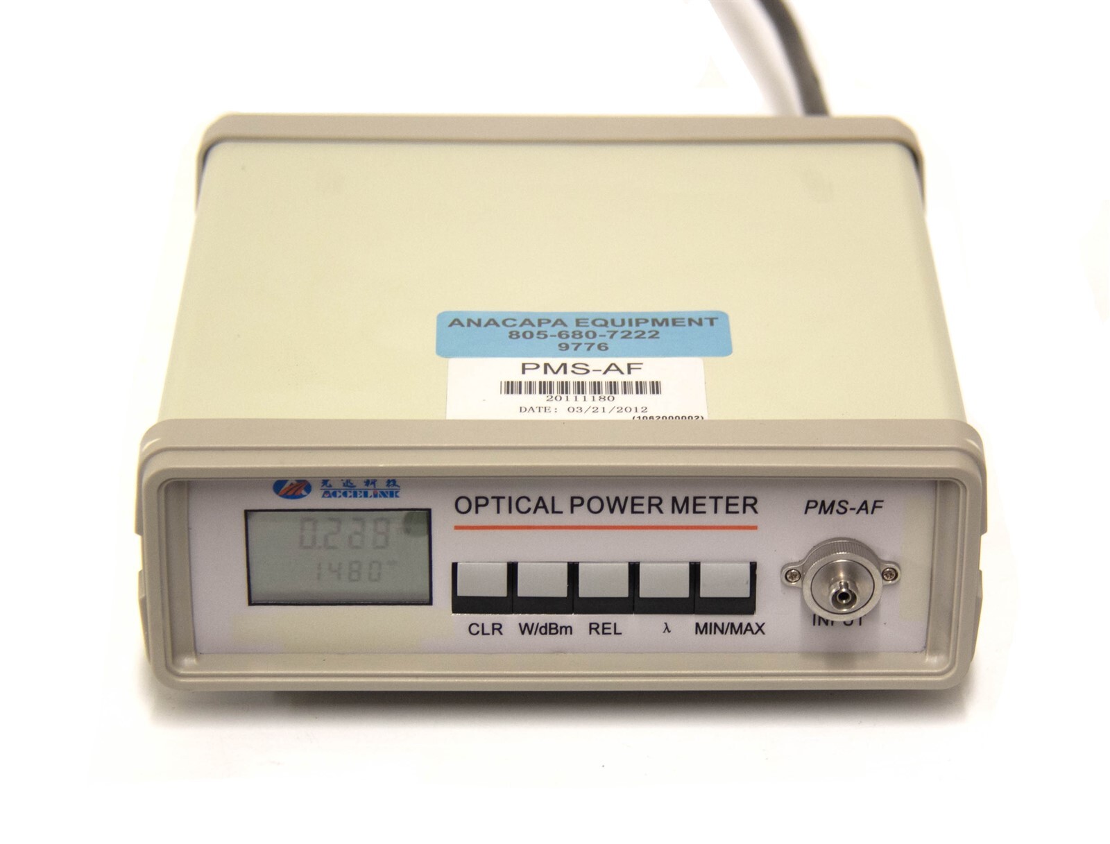 Accellink WRI PMS-AF Benchtop Optical Power Meter USED (9776)R