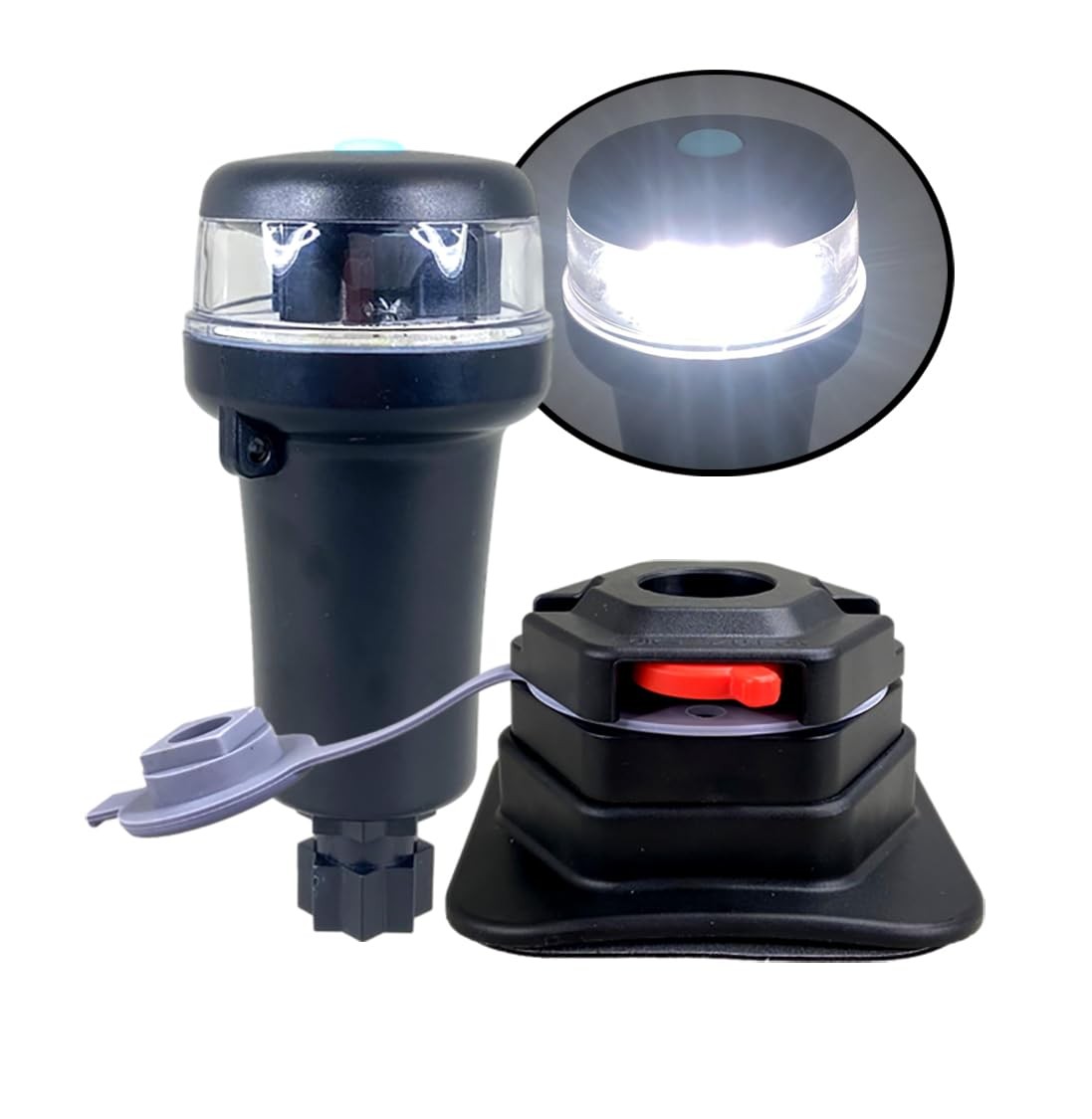 Pactrade Marine Navigation Lights for Boats LED - White Battery Powered Black