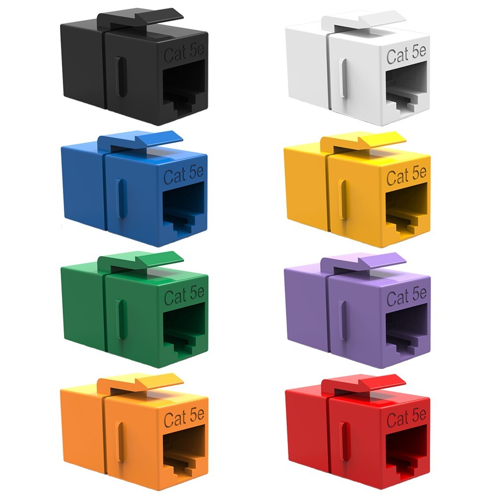 Cat5e RJ45 Network LAN Ethernet Keystone Jack Coupler Snap In Insert Gold Plated