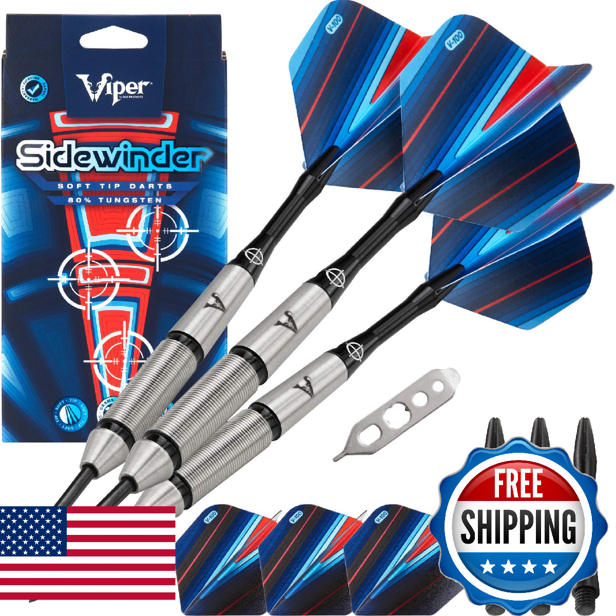 Viper By Gld Products Sidewinder 80 Tungsten Steel Tip Darts 23