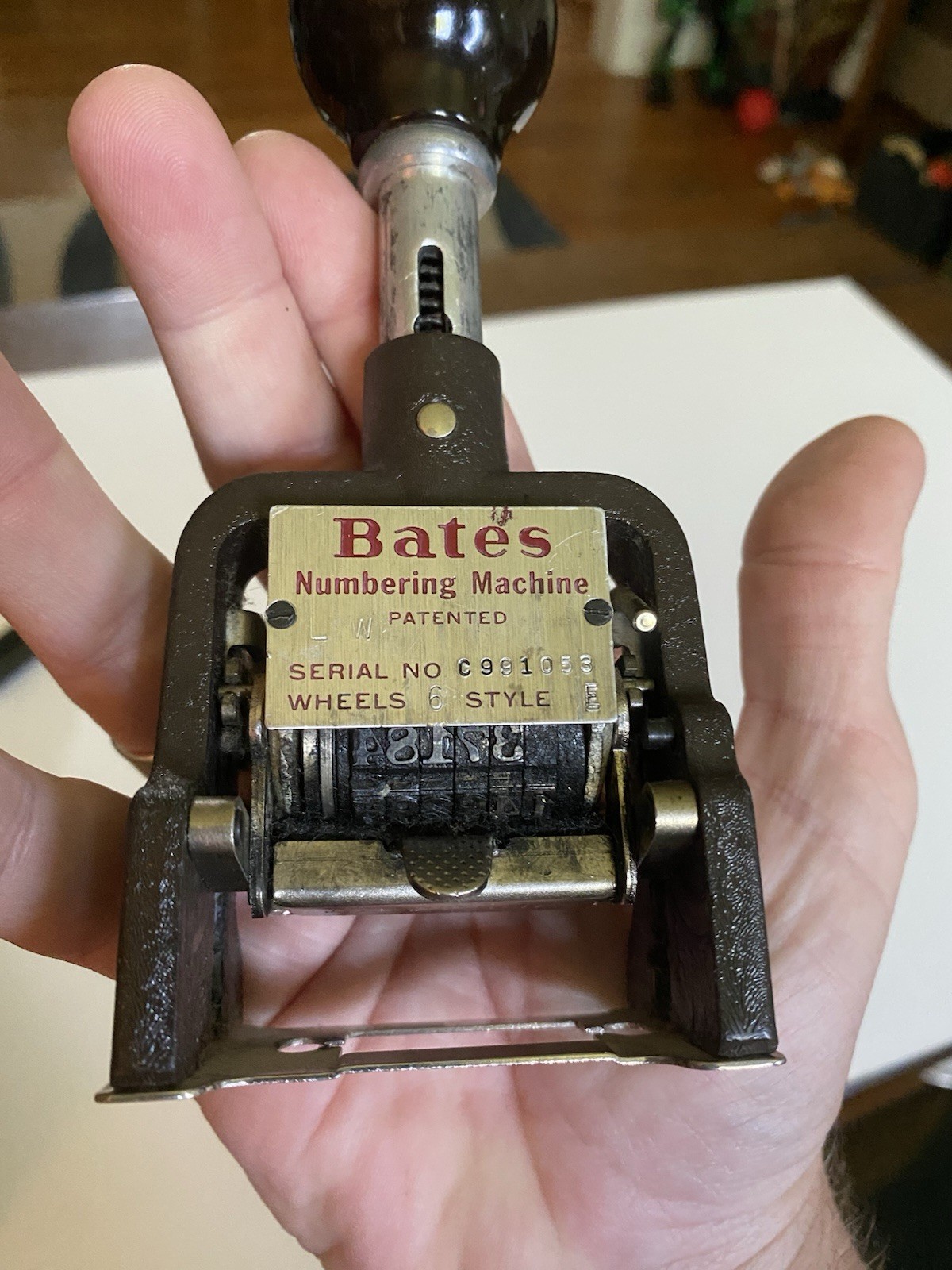 Vintage Numbering Machine Stamp Bates