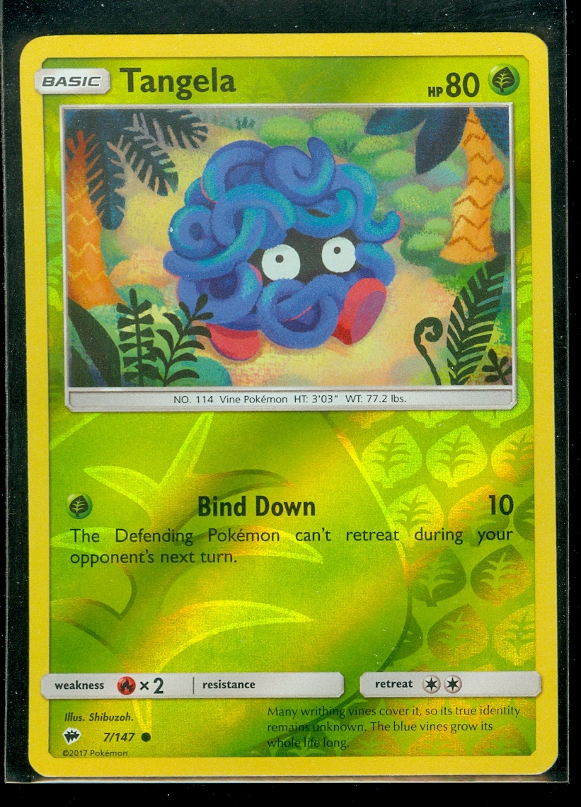 Pokemon TANGELA 7/147 - Burning Shadows Rev Holo - MINT!