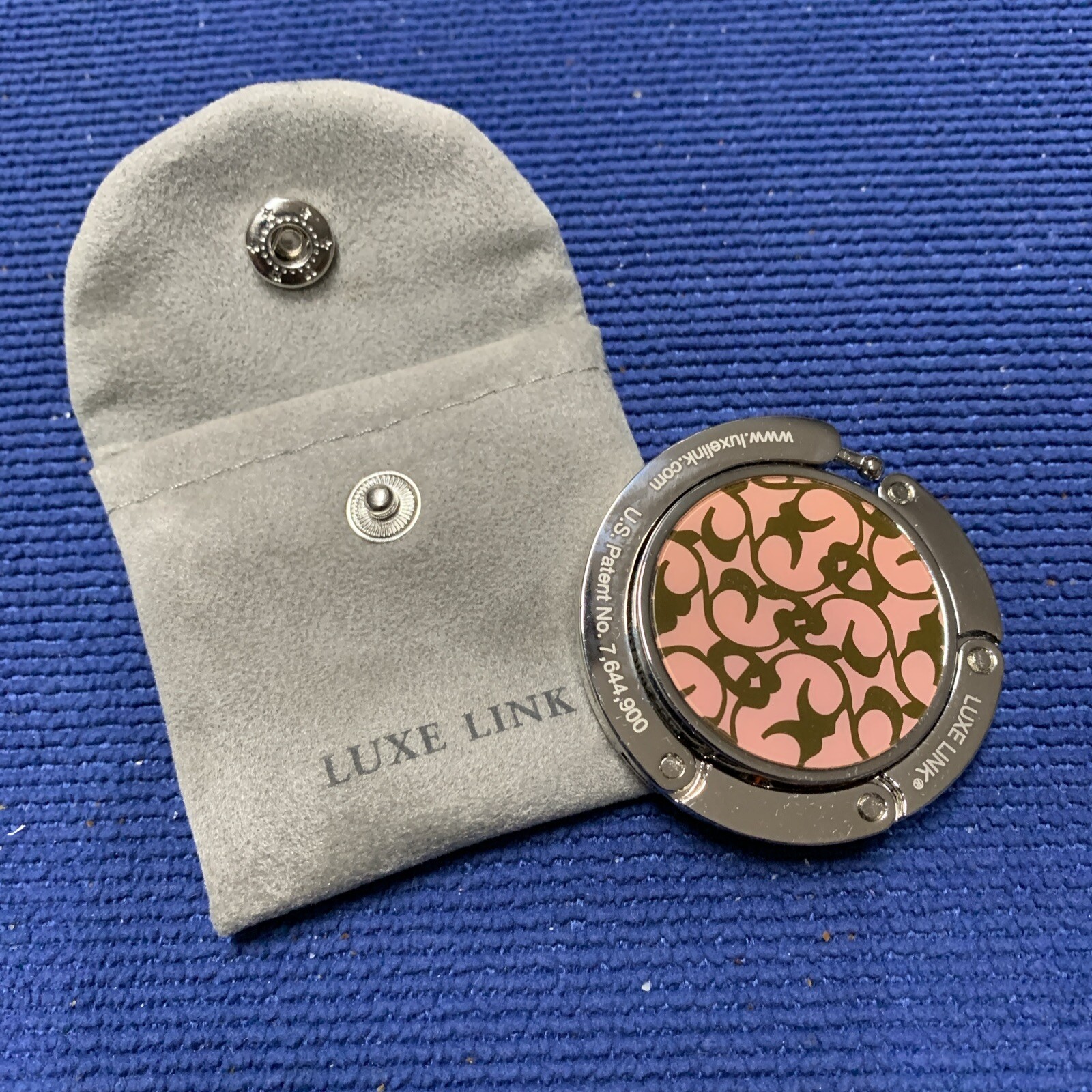 Jacqueline Luxe Link folding purse hook w/bag