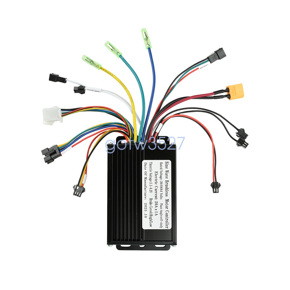36V 48V 64V 30A Sine Wave Brushless Motor Controller 750-1500W Three-Mode Driver