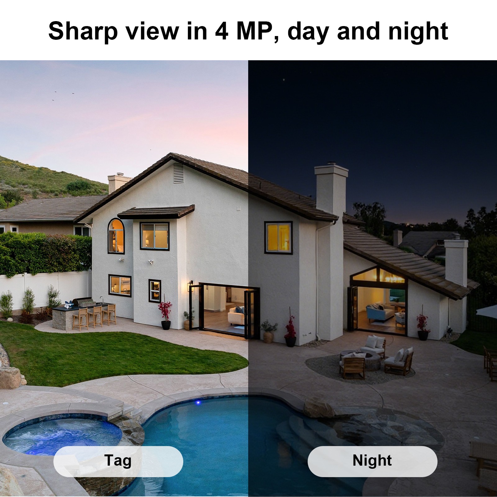 ARCCTV Solar Battery Security Camera System Outdoor Wireless Pan/Tilt WIFI Home