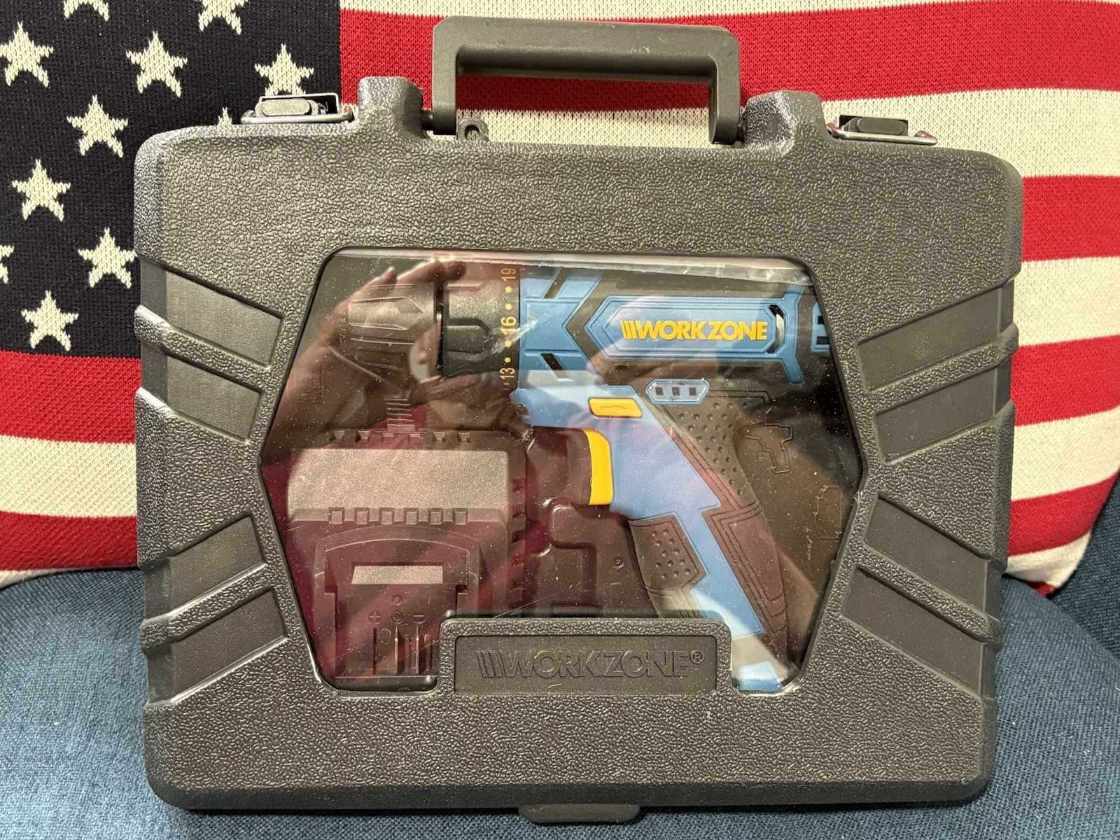 Workzone 16V Cordless Drill Set Kit Li-Ion Battery EU Plug New Case