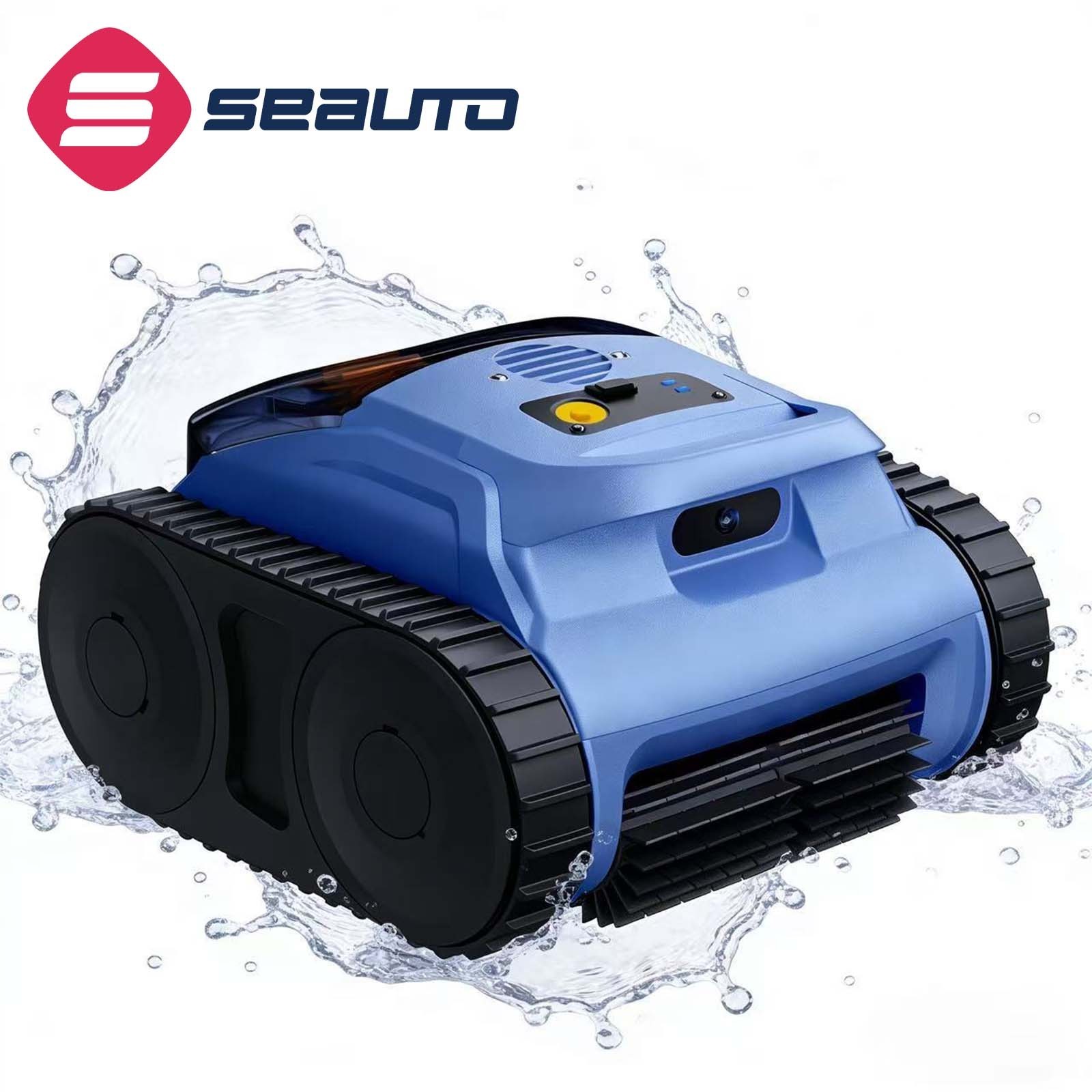 Seauto Cordless Robotic Pool Cleaner for Inground Pools, Wall Waterline Cleaning
