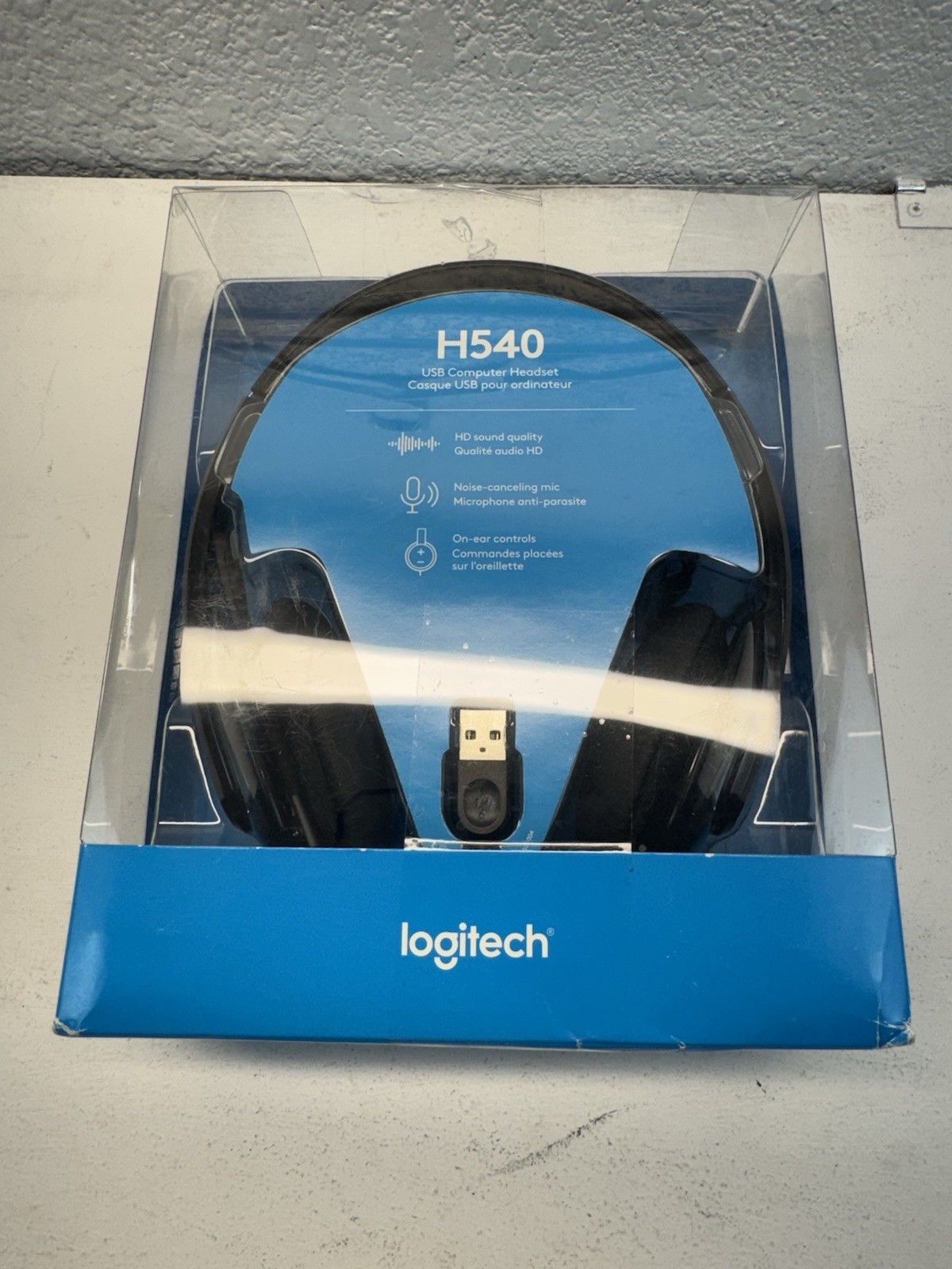 (312) Logitech H540 USB Wired Computer Headset Noise Cancelling Mic On-Ear Cont