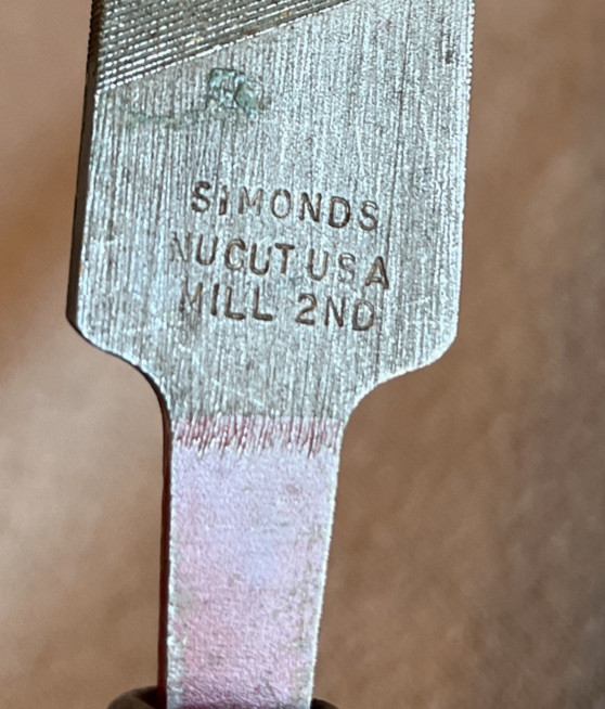 VTG SIMONDS STEEL FILE 12” NUCUT MILL 2ND USA LUTZ WOODEN HANDLE GREAT TOOL