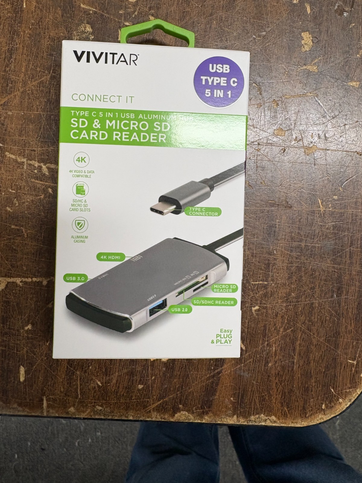 VIVITAR Type C 5 in 1 USB Aluminum HUB SD & MICRO SD CARD READER