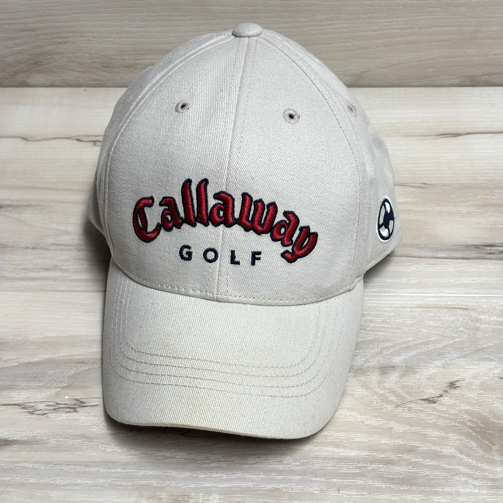 Callaway Golf Cap Hat White Red Logo Adjustable Back