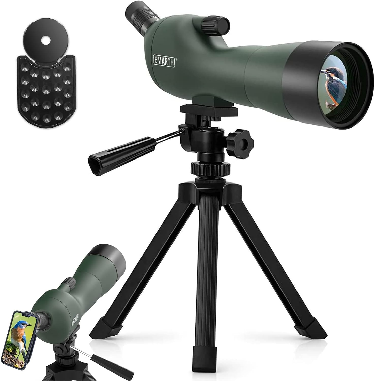20-60x60 Angled Spotting Scope for Target Shooting, Spotting Scope w/Tripod 14"