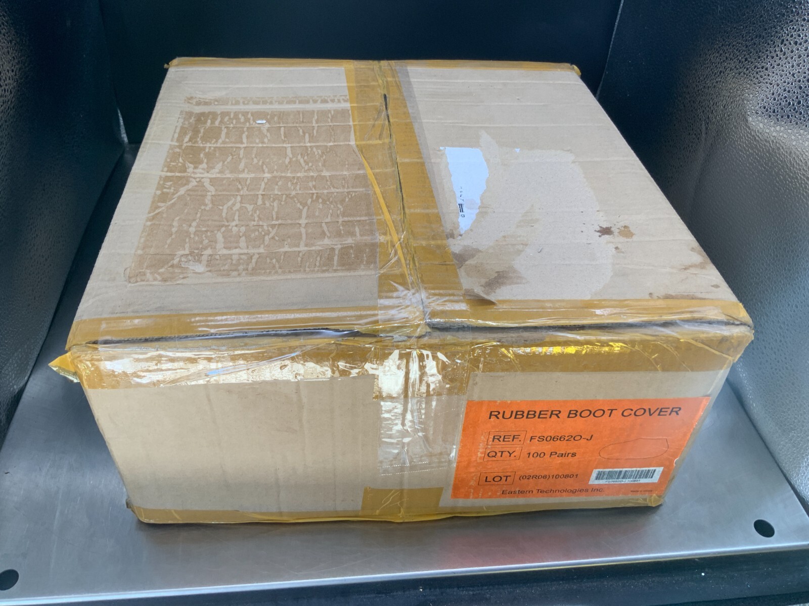 Case of 100 Eastern Technologies FS0662O-J Layflat Rubber Boot Cover (Orange)