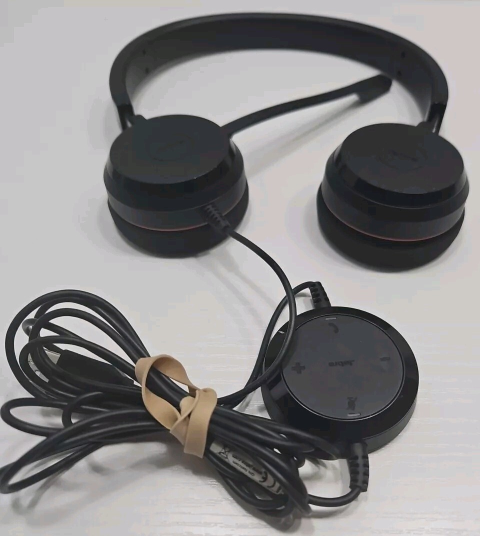 Jabra Evolve 20 MS Stereo Wired Headset / Headphones With Control Unit Tested