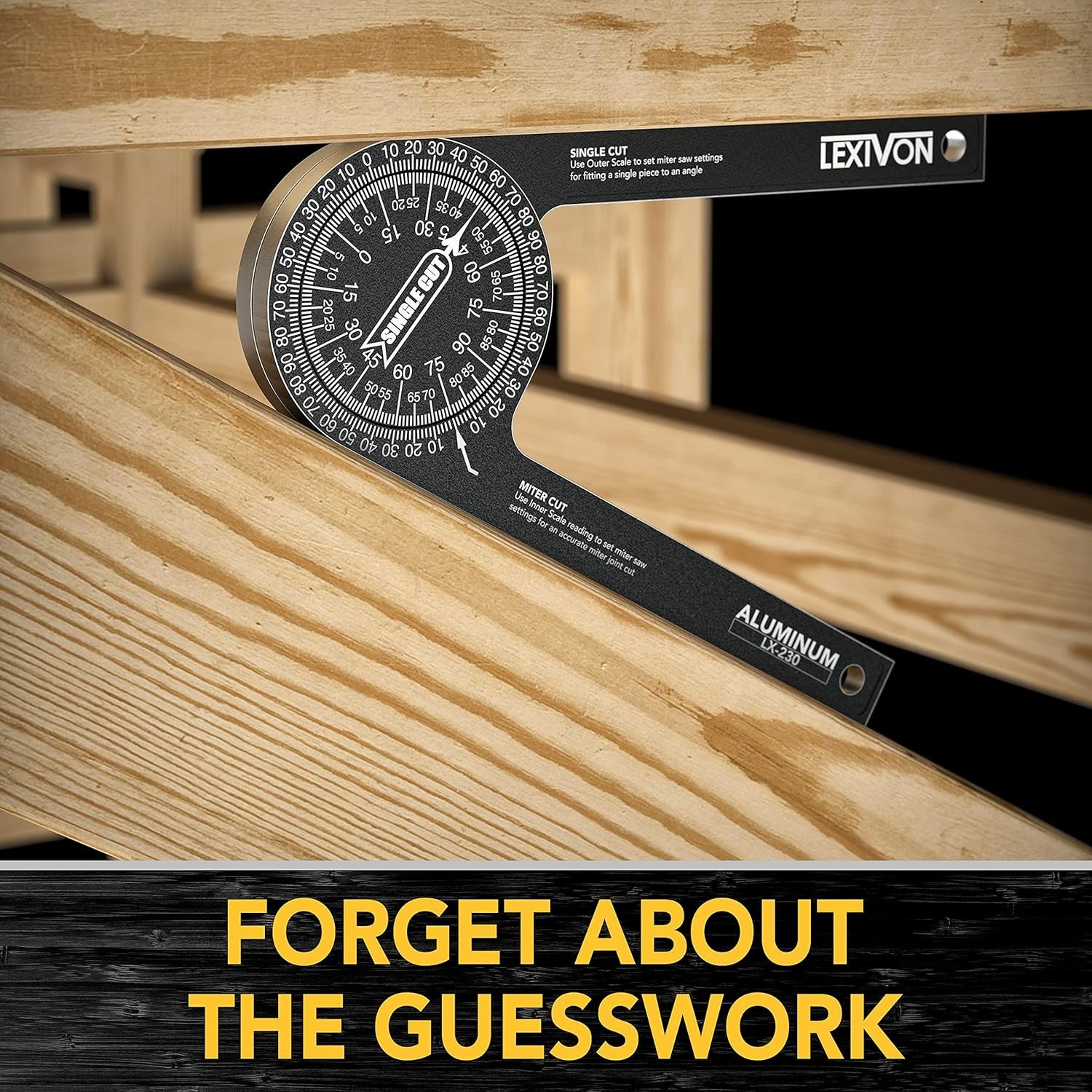7-Inch Rust-Proof Angle Finder with Laser Engraved Scales - Adjustable & Durable