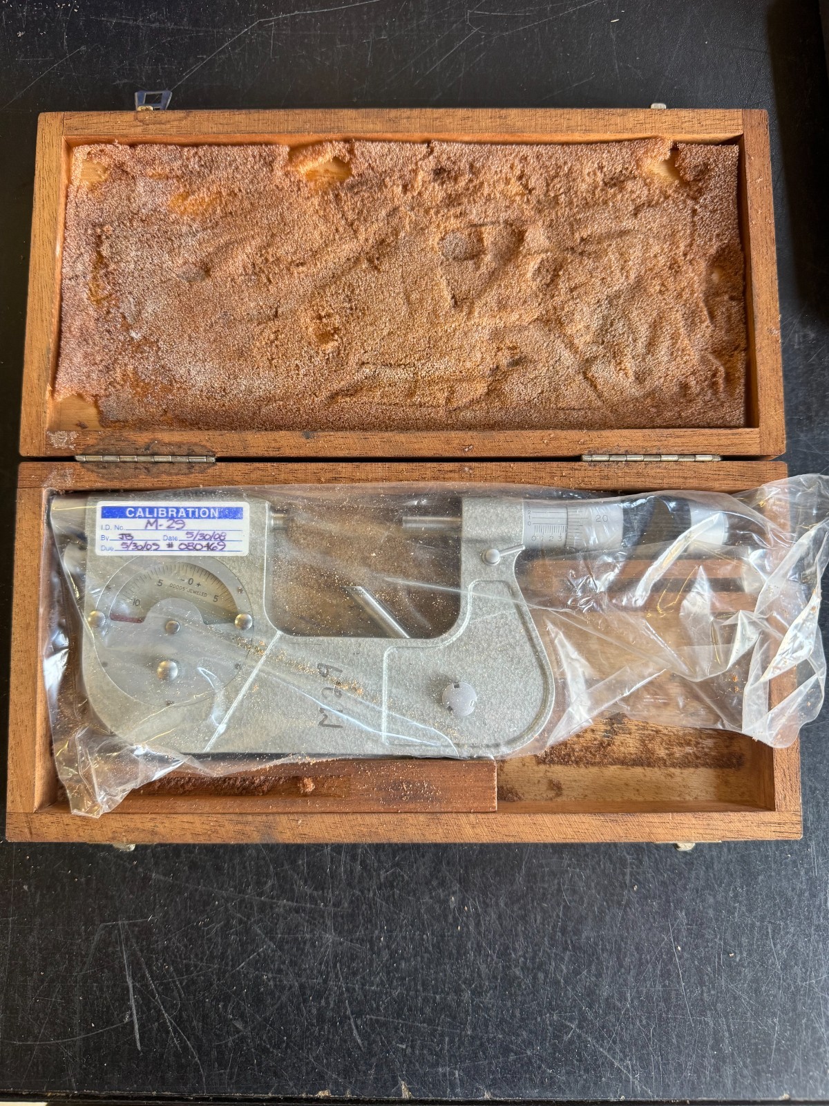 Etalon, Switzerland,  0-1”  Indicating Micrometer 0.00005 VERY NICE w/ wood case