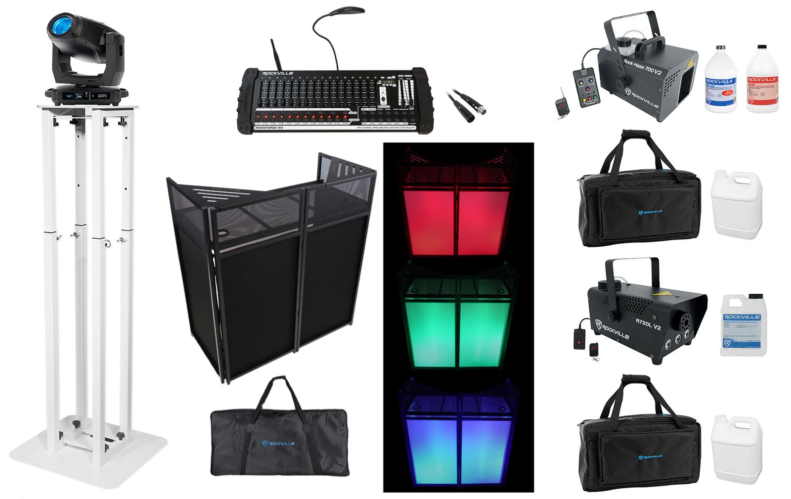 American DJ Hydro Spot 2 LED Wireless DMX Moving Head Spotlight+Control+Facade