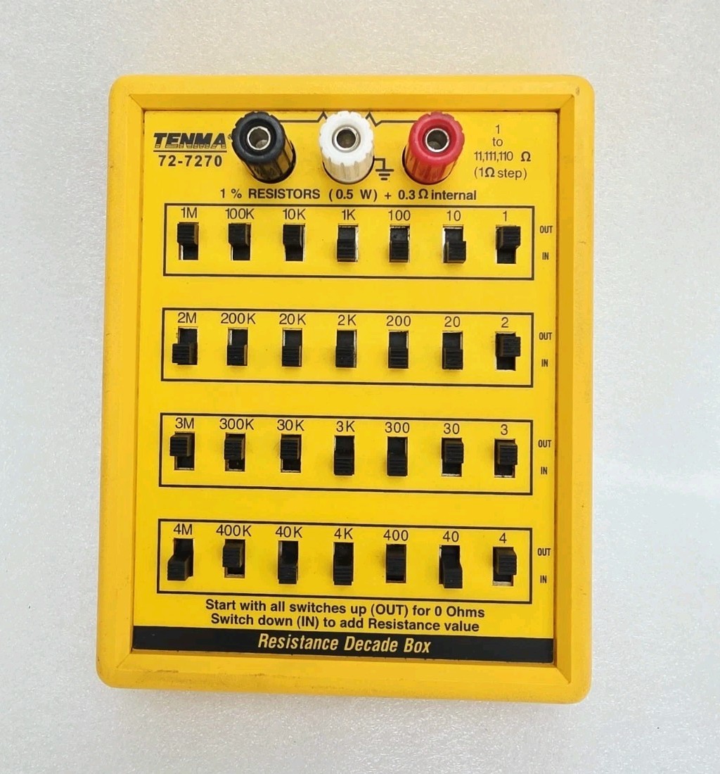 TENMA 72-7270 RESISTANCE DECADE BOX FOR 1 to 11,111,110 OHMS FOR TENMA  TAIWAN