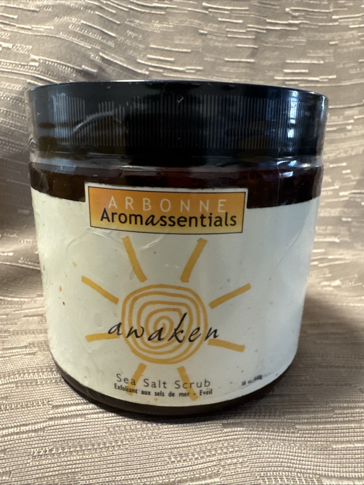 Arbonne Aromassentials AWAKEN Sea Salt Scrub 16 oz Body Exfoliant New Sealed